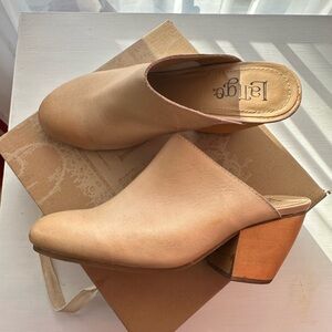 Ladies Latigo tan leather mules size 8.5 “Shodown” Anthropologie